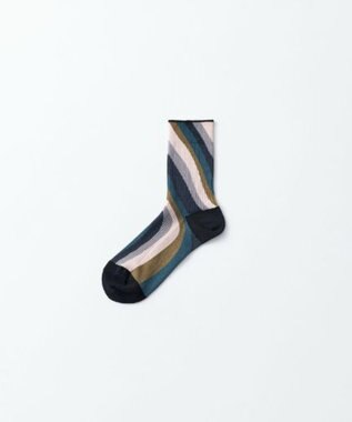 TRICOTE TWIST STRIPE LINK SOCKS／歪みストライプリンクソックス