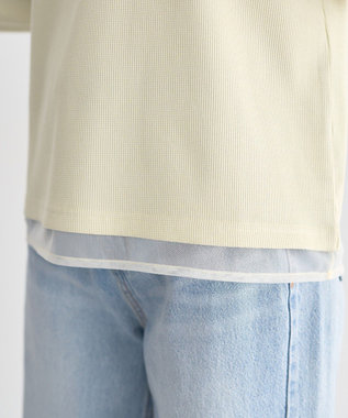 earth music&ecology レイヤード風テレコプルオーバー Yellow