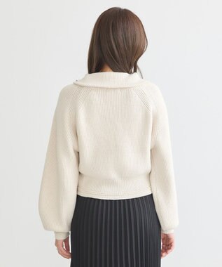 earth music&ecology ＢＩＧカラージップカーディガン Ivory