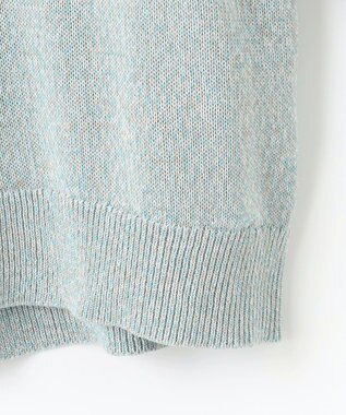 J.PRESS LADIES 【洗える】GIMA COTTON ミックスカラー Vネック ニット ミントMIX系