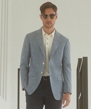 GOTAIRIKU 【完全オリジナル素材】タイワンタフタ ジャケット ダルブルー系