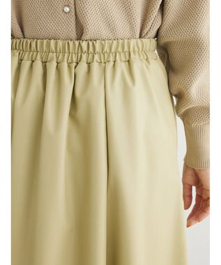 Green Parks レザーライクキリカエＡラインスカート Beige
