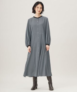 自由区 【洗える】ジオメトリックハートプリント ワンピース アクア系