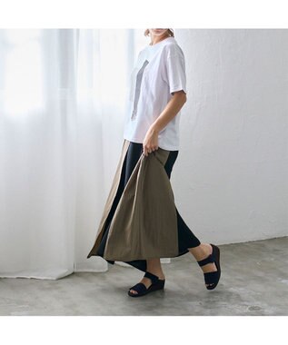 MODE ET JACOMO <D'ICI>ストレッチクロスウェッジサンダル ネイビー