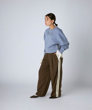 OP／FILA 【Kappa】ショート丈 ドロップショルダー 裏毛スウェット ライトブルー