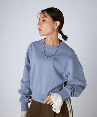 OP／FILA 【Kappa】ショート丈 ドロップショルダー 裏毛スウェット ライトブルー