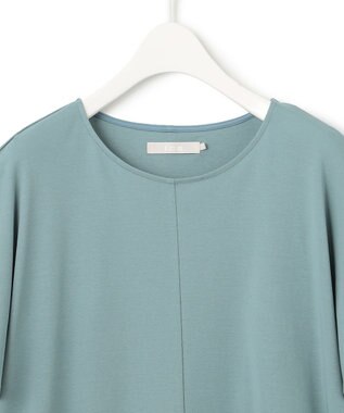 ICB 【接触冷感・UVケア・洗える】 ハイツイストスムース ケープデザインカットソー カデットブルー系