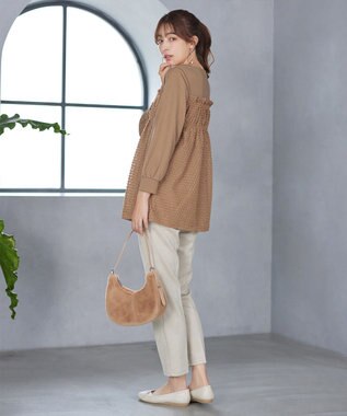 Tiaclasse ポンチ×ジャガードドッキングチュニック キャメル