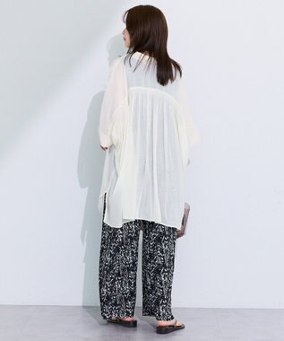 Green Parks スラブシアーシャツチュニック Ecru