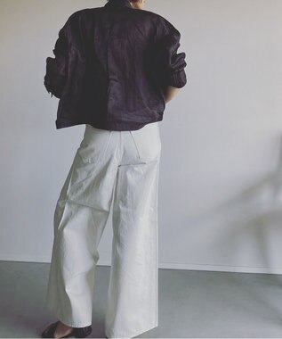 woadblue WIDE DENIM ワイドデニム WHITE