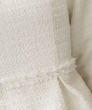 Tiaclasse 絶妙なMIXカラーのツイード素材で存在感溢れるタックワンピース オフホワイト