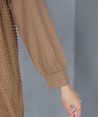 Tiaclasse ポンチ×ジャガードドッキングチュニック キャメル