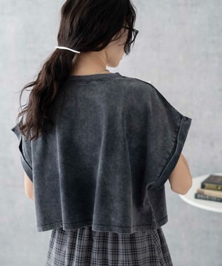 WEGO 【洗える】ヴィンテージウォッシュロールアップショートTシャツ 柄1