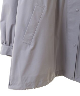 earth music&ecology ドロストミドル丈パーカー グレイッシュブルー