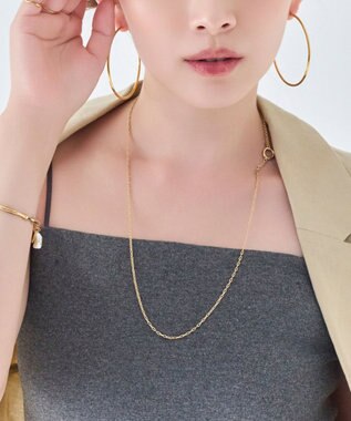 Phoebe 【金属アレルギー対応】ミニマルチェーンロングコインネックレス　ゴールド　ニッケルフリー ゴールド