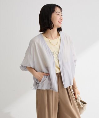 Green Parks シアーＺＩＰＶネックブルゾン Gray