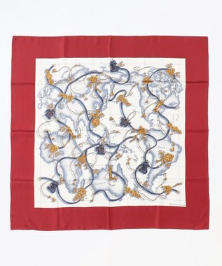 23区 マップ柄スカーフ レッド系