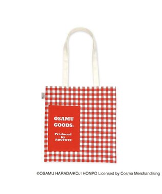 ROOTOTE 4722【オサムグッズ】OSAMU GOODS(R)×ROOTOTE トール・フラット 03：チェックレッド