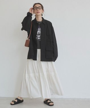 WEGO 【ANGIE VINTAGE】ミリタリー シャツジャケット ブラック