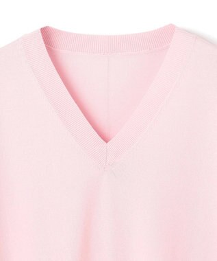 UNFILO L スゴ機能美 Vネック ニット ピンク