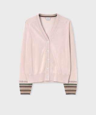 Paul Smith デザイン ステッチ Vネック カーディガン エクリュ