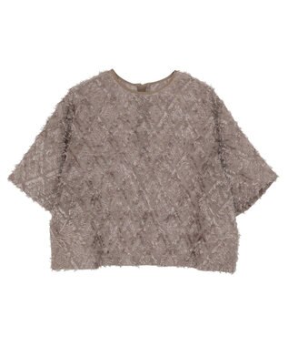 AMERICAN HOLIC フリンジジャガードブラウス Mocha