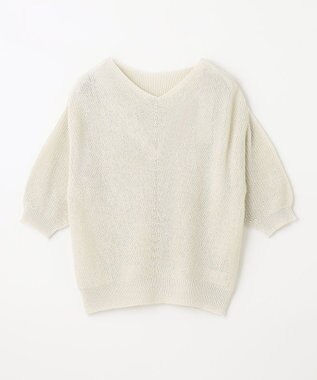 ANY 【洗濯機可能】ドライタッチニットプルオーバー エクリュ