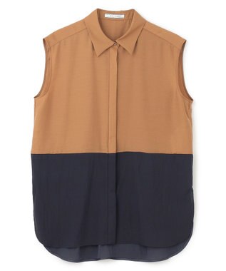 BEIGE， 【洗える】SERBES / ノースリーブブラウス Camel×Navy