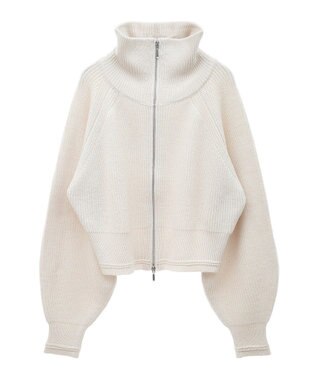 earth music&ecology ＢＩＧカラージップカーディガン Ivory