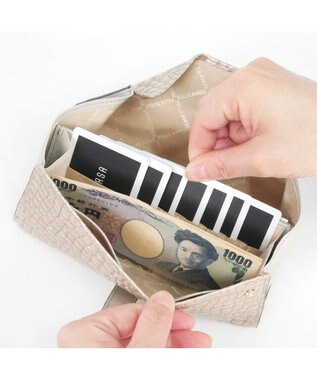 PELLE BORSA ギャルソンウォレット Rainbow Croco レインボークロコ 6101 グレージュ