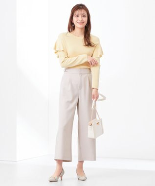 ANY SIS 【洗える】フレアディテール ニット レモンイエロー