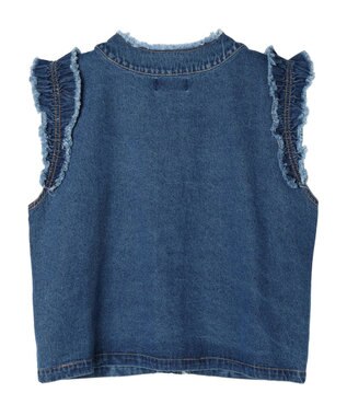 Green Parks ・Ｄｏｕｂｌｅ　Ｆｌａｇｓショルダーフリルデニムベスト Indigo