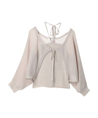Green Parks ・swing by SET2点ニットボレロ&ニットキャミ Gray Beige