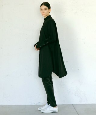 23区 【23区 lab.】ハイカウントコットン シャツ ワンピース ブラック系