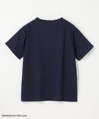 ANY 【MAISON KAYSERコラボ】箔プリントロゴ半袖Tシャツ ネイビー×シルバー