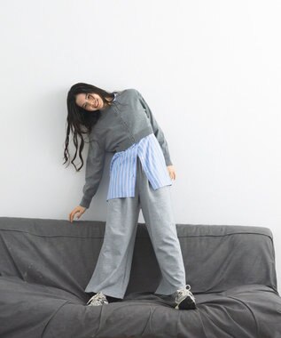 CRAFT STANDARD BOUTIQUE ダンボールニットタックパンツ Gray Mixture