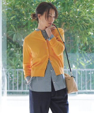 【洗える】BASIC HT COTTON クルーネック カーディガン