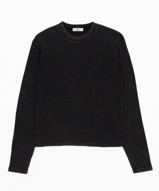 WEGO 【ユニセックス着用ITEM/MLサイズ展開】ワッフルT（LS） ブラックその他
