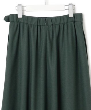 23区 S 【洗える】ウールミルドジャージー タック スカート ダークグリーン系