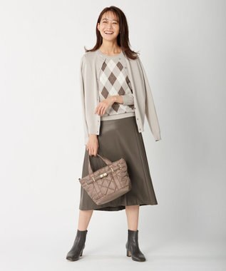 J.PRESS LADIES 【WEB限定・洗える】BARTOLOZZI ポリエステルレザーII スカート ブラウン系