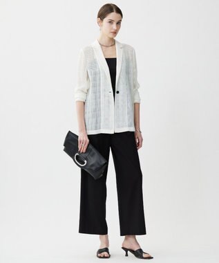 ICB スクエアチェックレノクロス レースジャケット オフホワイト系