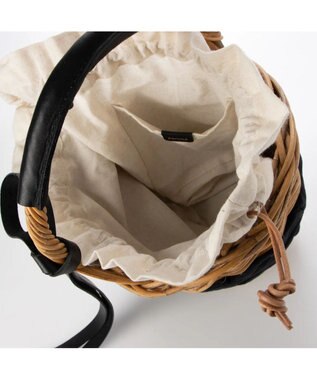 UNBILLION perche アラログ×タックキャンバス×姫路レザー付属カゴバッグ ブラック