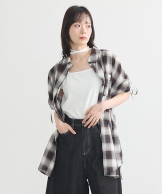 earth music&ecology マルチｗａｙネックホルターレースタンク Off White