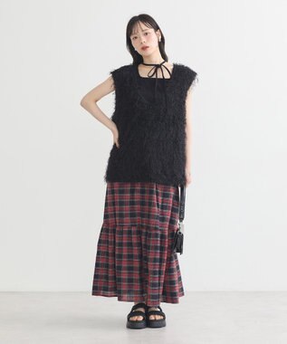 earth music&ecology マルチｗａｙネックホルターレースタンク Black