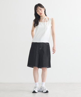 earth music&ecology マルチｗａｙネックホルターレースタンク Off White