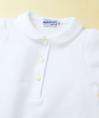 MIKI HOUSE HOT BISCUITS 【ミキハウス】【95-130cm】 カノコ素材の半袖ポロシャツ(丸襟) 白