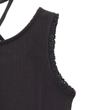 earth music&ecology マルチｗａｙネックホルターレースタンク Black