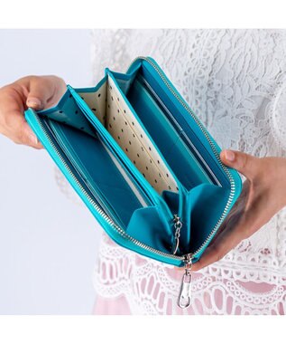 tsumori chisato CARRY スター ラウンドファスナー長財布 ブルー