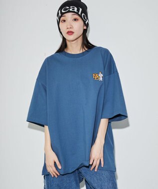 WEGO 【ユニセックス着用ITEM】別注ベンデイビスワンポイントT ブルー