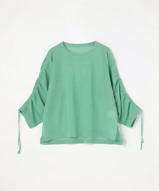 ANY シアーシャーリングスリーブニット グリーン